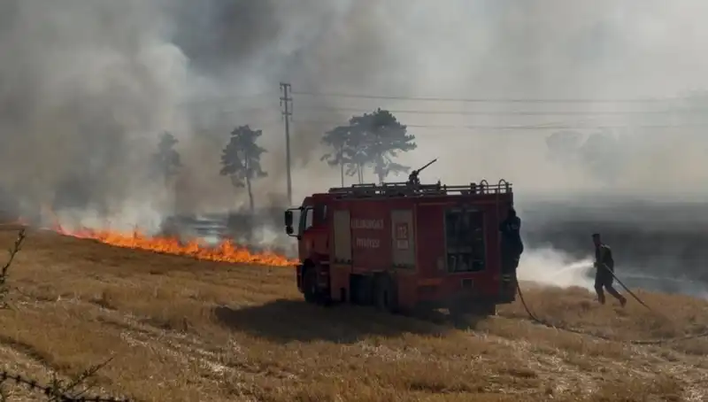Kırklareli'nde Korkutan Anız Yangını, Alevler Yükseldi!